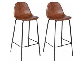 Conjunto de 2 Bancos de Bar Castanhos Vladi PARIS PRIX