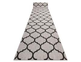 Passadeira DYWANY LUSZCZOW Sizal Floorlux Modelo Treliças Marroquinas Polipropileno Bege (70x660cm)