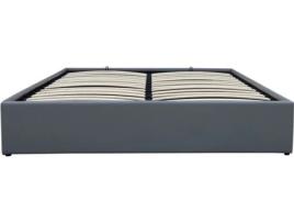 Cama doble de PVC con box ''Ava'' - 140 x 190 cm - Gris