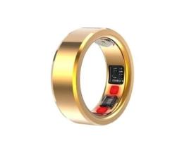 Smart Ring AUJEZON C3 com Rastreamento de Fitness e Caixa de Carregamento 21# Ouro