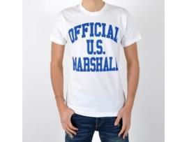 T-Shirt de Homem US MARSHALL Oficial Branca Bic Algodão Branco (XS)