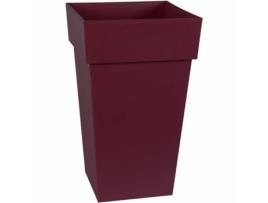 Vaso ECOLUX 39 X 39 X 65 Cm Vermelho Escuro Plástico Quadrado Moderno