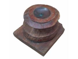 Candelabro ALEXANDRA HOUSE LIVING Castanho Madeira Reciclada 26 x 23 x 26 cm