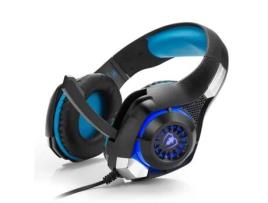 Auriculares emissor de luz montado na cabeça Auriculares PS4 para jogos de esportes eletrônicos (azul) SUNMOSTAR