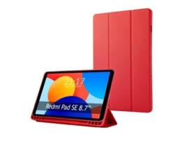 Capa TUMUNDOSMARTPHONE Flip Inteligente para Xiaomi Redmi Pad Se 8.7 Cor Vermelha