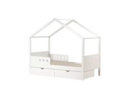 Cama para Crianças Rebecca Mobili Rihan 151X170X86 Pinho Branco Marrom Claro Escandinavo MOBILI REBECCA