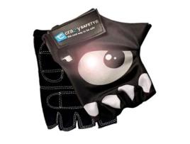 Luvas de Bicicleta Infantil Preto CRAZY SAFETY Olhos Refletivos Tam. S