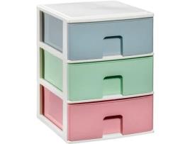 Cômoda Empilhável de Plástico Modelo Multicolorido Cor Branco Gavetas de Armazenamento Modular COMFORT HOUSE