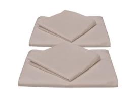 Roupa de Cama Julie 135X200Cm Fronha 80X80Cm Taupe Renforcé Conjunto de 2 BEAUTISSU