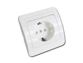 Electricidad base enchufe con tt blanca bl.+seg.infantil 20128
