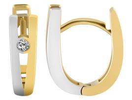 Joalharia Ouro 8K Brincos de Argola Dobráveis em Ouro Aleksi com Zircônias