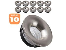 Conjunto de 10 Mini Manchas de Led 3W Cromo Redondo Fixo HOROZ ELECTRIC