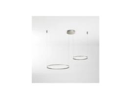 Lustre Suspenso Duplo Led Edge 99W Cinza Titânio PERENZ