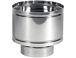 Cano Fumaiolo 4 Aberturas em Aço Inox Embreagem Base Redonda M Macho 100Mm Inox Lucido Grupo Zinco ZETA