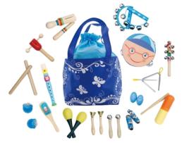 Conjunto de Brinquedos de Instrumentos Musicais de Madeira com 16 Bolsa ECOTOYS