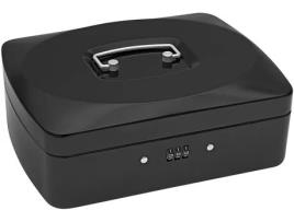 Caixa de Dinheiro WEDO com Fechadura Combinada 7 Compartimentos Preta