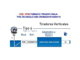 Fominaya tirador c-baja tv4c en angulo abs cromado 0142004110