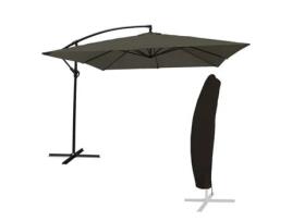 Guarda-Sol Excêntrico Molokai Quadrado 2,7X2,7 M Cor Cinza Capa HAPPY GARDEN