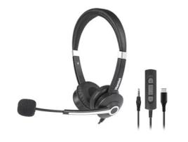 Auriculares Hheadmcjs Casco Alámbrico Diadema Oficinacentro Llamadas Usb HAMLET Preto