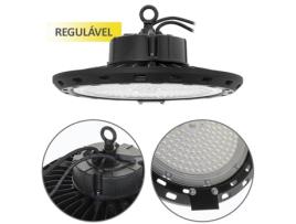 Campânula Supervision Luz Regulável Ip65 1X150W Led 15000Lm 6400K 90 Alt.15Xd.34Cm Preto FERRIMEX