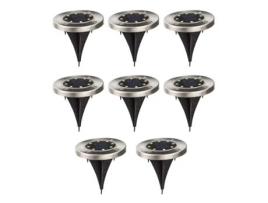8pcs Solar Ground Light, led Solar Disk Light Outdoor Waterproof Jardim Paisagem Iluminação