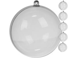 Transparent Baubles 12 Cm Set Of 5 RUHHY 22278