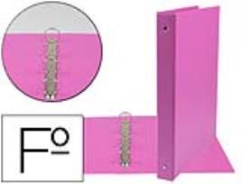 Pasta 4 Aneis 25mm Redondos Plastico Folio Cor Fucsia