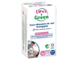 Love & Green Roupa Interior Orgânica 8-15 Anos (27-57 Kg) 12 Unidades LOVE & GREEN