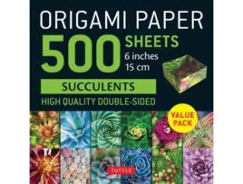 Livro origami paper 500 sheets succulents 6" (15 cm) de tuttle publishing (inglês)