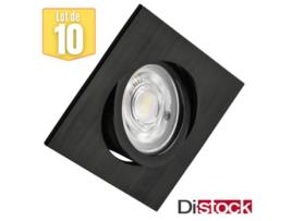 Conjunto de 10 Pontos de Led Construídos -In 3En1 Black Square 7W Ip20 BRAYTRON