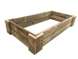 Horta Urbana Sem Pés VIDAHUERTO 120 Cm de Comprimento 120 Cm de Largura e 20 Cm de Altura. Feito de Madeira Tratada Resistente Às Intempéries