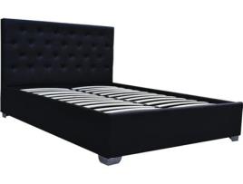 Cama doble con cofre ''Tino'' - 180 x 200 cm - Negro