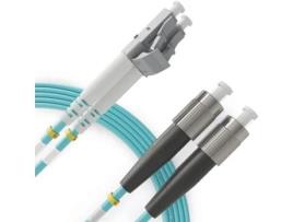 Cabo de Fibra Ótica Lc a Fc Om3 Multimodo Duplex 30 Metros 1 Unidade Cordão Duplo Fibra Óptica Upc/Upc 50/125 Lszh BEYONDTECH