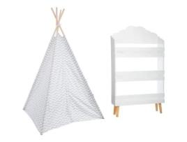 Estante Nuvem Branca 3 Prateleiras Tenda Decorativa Cinza H160 para Crianças ATMOSPHERA FOR KIDS