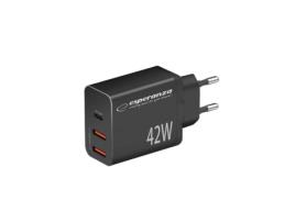 Carregador de Parede ESPERANZA EZC106K (Preto - Tomada EU)