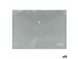 Portadocumentos INGRAF Plástico Transparente Fecho A4 (10 Unidades)