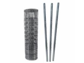 300 M Cerca de Jogo, Cerca Florestal, Cerca de Campo 180/24/15 Pesada + Postes em Z de 2,3 M de Comprimento AQUAGART