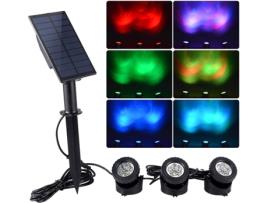 Luzes Solares para Lago Ao Ar Livre Luzes de Fonte Led Rgb Submersíveis 3 em 1 Holofote de Paisagem Do Crepúsculo Ao Amanhecer para Jardim Pátio Á