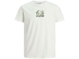 T-Shirt de Homem JACKJONES Corta Branco (S)