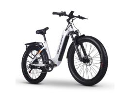 Bicicleta Elétrica SHENGMILO Mx06 48V17.5Ah Samsung Bateria Shimano 7 Velocidades Branca