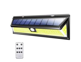 Luz de parede solar do sensor de movimento exterior da segurança, 1 pacote, preto