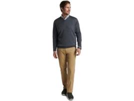 Sweater Gola V Crista De Outono Merino Com Decote Em V Cinzento L Mulher PETER MILLAR