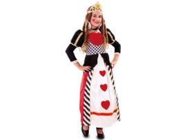 Fato de Menina DISFRAZZES Rainha De Copas Branco E Vermelho (Tam: 7 a 9 Anos)