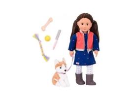 Boneca de Brinquedo Nossa Geração Boneca 46 Cm com Cachorro Leslie Bd31201Z OUR GENERATION