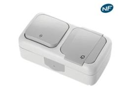 Interruptor de Duas Vias + Tomada 2P+T À Prova de Água Ip54 VIKO BY PANASONIC Cinzento Nc