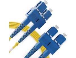 Cabo de fibra óptica duplex monomodo SC para SC OS1 (7 metros - 1 unidade) - Patch Cord de fibra óptica dupla UPC/UPC - 9/125 (LSZH) BEYONDTECH