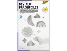 Pasta de Folha em Relevo FOLIA 185 X 290 Mm 3 Folhas Prata