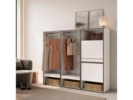 Roupeiro Aberto 180X145X35 Cm para Quarto Dormitório Sapateira Branco SKRAUT HOME