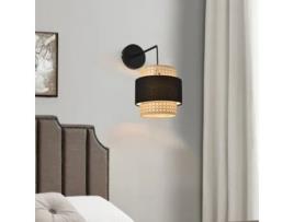 Candeeiro de parede moderno Southampton 1x E14 40 W metal-plástico 36 x 30 x 18 cm - Preto e Bege LUX.PRO