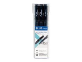 Marcador Calibrado PLUS OFFICE 0,2-0,4-0,8 Mm Preto 3 Unidades